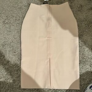 Gracia Soft Beige Pencil Skirt